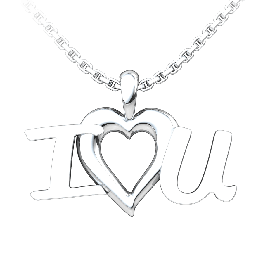 I heart U Sterling Silver Pendant with 18 inch chain