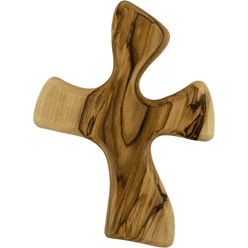 Clinging Healing Comfort Cross, Large, Certified Olive Wood from Israel