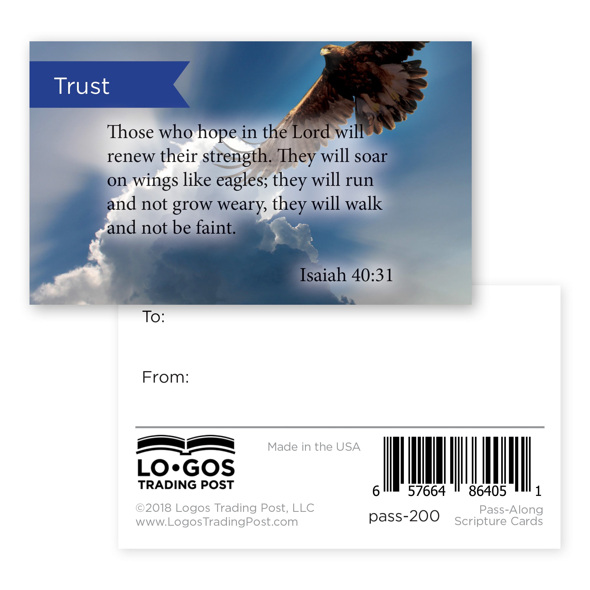 Trust, Isaiah 40:31, Pass Along Scripture Cards,  Pack 25