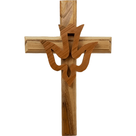 Holding Cross & Dove Holy Land Olive Wood Keychain from Bethlehem – Logos  Trading Post