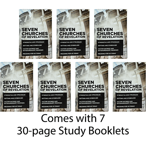 The Seven Churches of Revelation Bible Study Set, 7 Booklets & 7 Coins