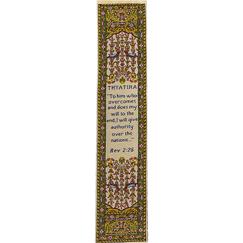 Woven Fabric Christian Bookmark: Thyatira - Promises of the Seven Churches of Revelations - Revelations 2:26