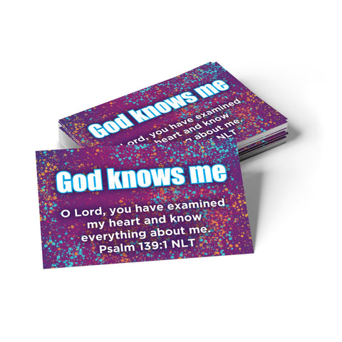 Children's Pass Along Scripture Cards - God Knows Me, Pack of 25