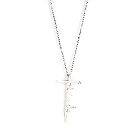 Friends Cross Necklace, Words of Life Sterling Silver Pendant Necklace