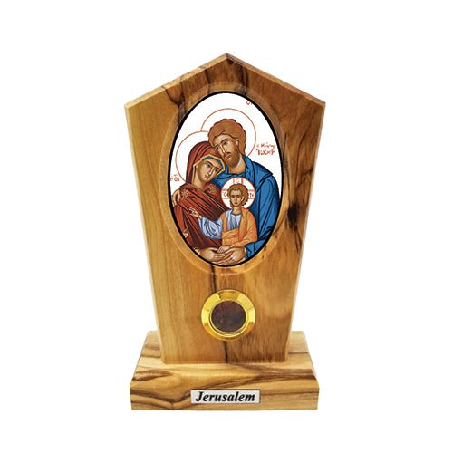 Holy Family (Byzantine) Olive Wood Icon Plaque