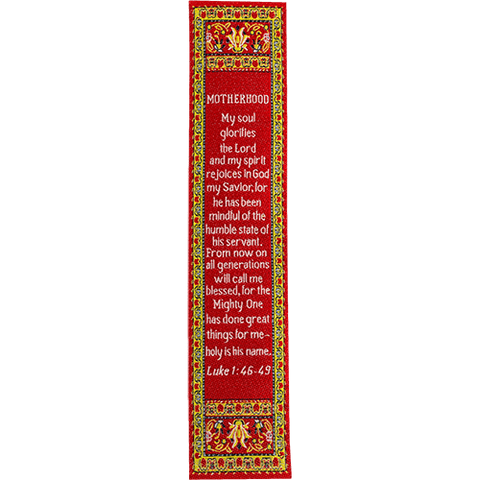 Mother's Bookmarks, Woven Fabric Christian Bookmark, Motherhood, They Will Call Me Blessed, Silky Soft Luke 1:46-49 Bookmarker for Novels Books and Bibles, Traditional Turkish Design, Flexible Bookmark Gift for Mom