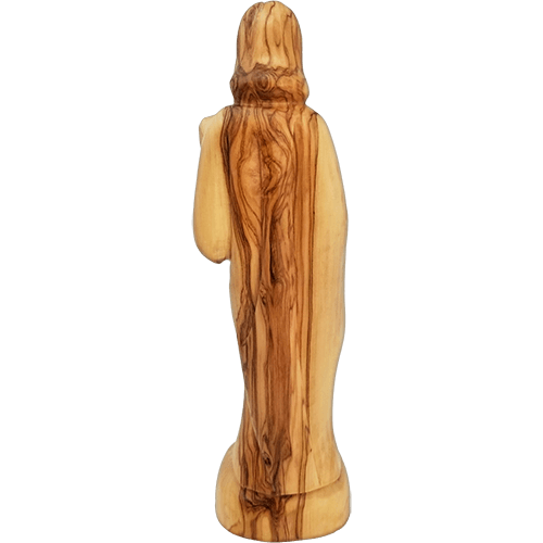 Holy Land Olive Wood Statue - Jesus the Good Shepherd, 10"
