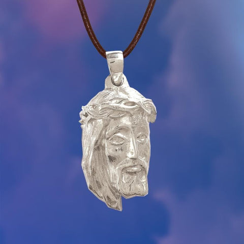 Men's Jesus Savior Relief Sterling Silver Pendant