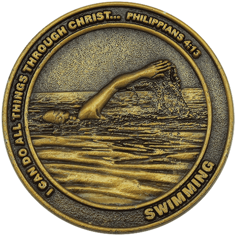 Swimming Coin, Christian Sports Coin for Boys and Girls