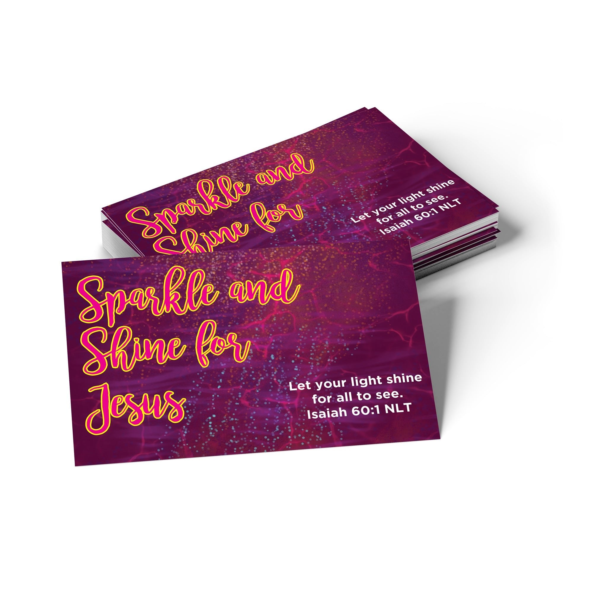 Children's Pass Along Scripture Cards - Sparkle and Shine for Jesus, Pack of 25