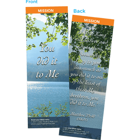 You Did It To Me Bookmarks, Pack of 25 - Christian Bookmarks