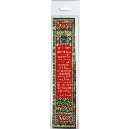 Woven Fabric Christian Bookmark: Let Us Love One Another - 1 John 4:7-8