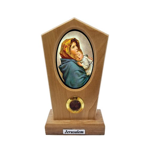 Mother Mary & Child Jesus Olive Wood Icon Plaque