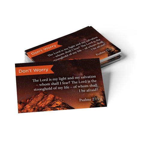 Don't Worry, Psalms 27:1, Pass Along Scripture Cards, Pack 25