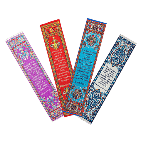 Do not be afraid fabric bible verse bookmark assortment - all 4 scripture bookmarks