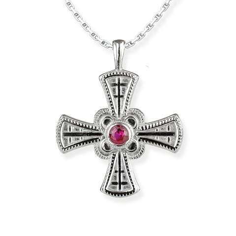 IC XC NIKA Greek Orthodox Cross Sterling Silver Pendant Necklace