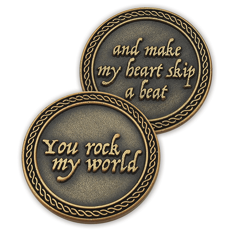 You Rock My World Romantic Love Expression Antique Gold Plated Coins