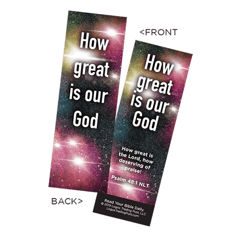 Children's Christian Bookmark, How Great is our God, Psalm 48:1 - Pack of 25