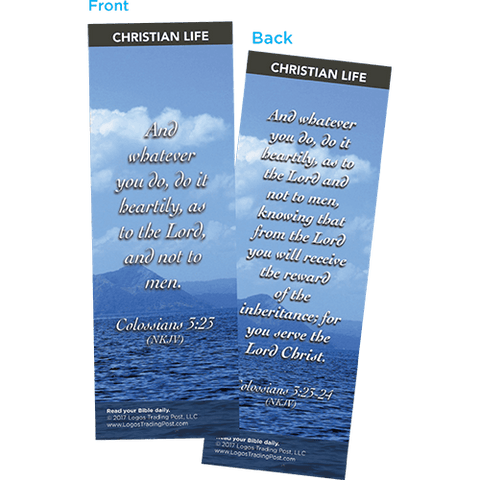 And Whatever You Do, Do It Heartily Bookmarks, Pack of 25 - Christian Bookmarks