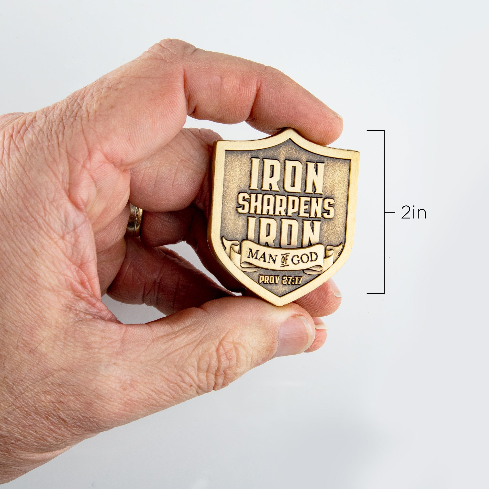 Iron Sharpens Iron Shield Challenge Coin Shield Crest