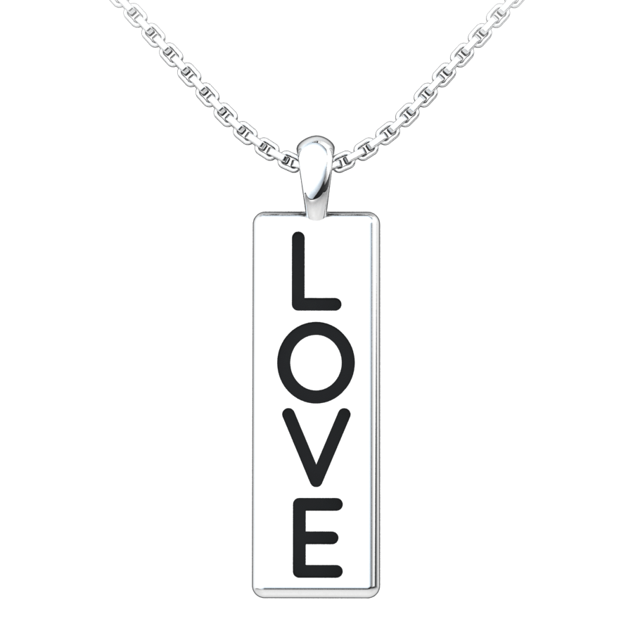  Love Conquers All Sterling Silver Pendant with an 18 inch 