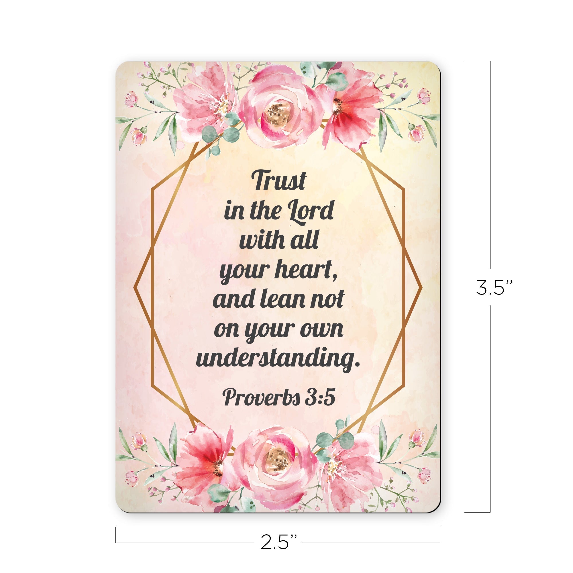 Trust in the Lord with all your Heart - Proverbs 3:5 (Pink) - Scripture Magnet
