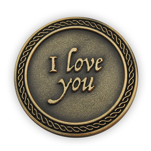 "I Love You to the Moon and Back" Romantic Love Expression Antique Gold Plated Coins