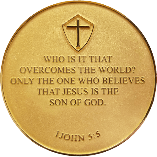 Men's Purity Coin Gold Plated Christian Challenge Coin - 1 Peter 5:10