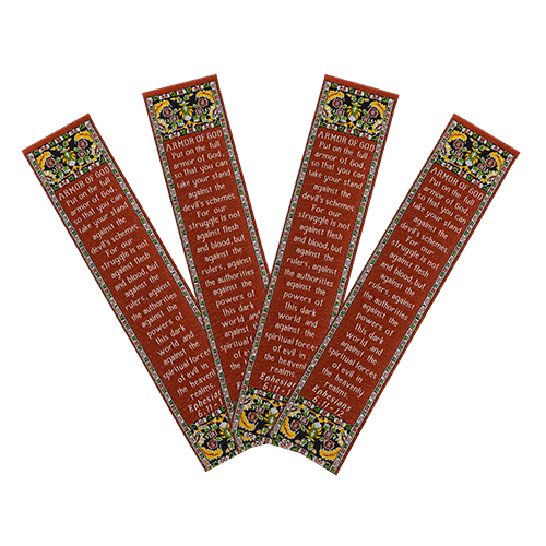 Armor of God fabric bible verse bookmark pack of 4 - all 4 scripture bookmarks