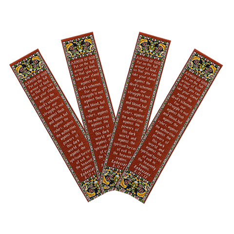 Armor of God fabric bible verse bookmark pack of 4 - all 4 scripture bookmarks