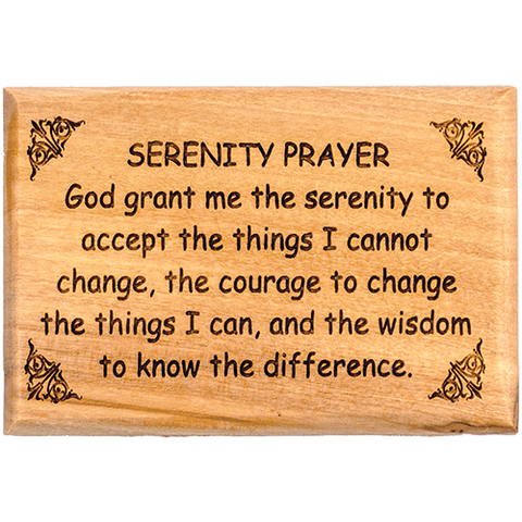 Bible Verse Fridge Magnets, Serenity Prayer, 1.6" x 2.5" Olive Wood Religious Motivational Faith Magnets from Bethlehem, Home, Kitchen, & Office, Inspirational Scripture Décor