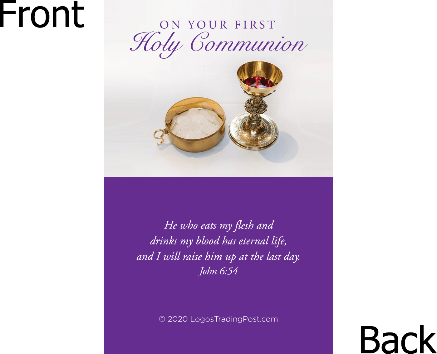 first communion scripture card