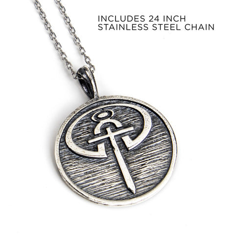 Men's The Journey Necklace Plain - Influencers Ministries 925 Sterling Silver Pendant Necklace and 24 Inch Stainless Steel Chain