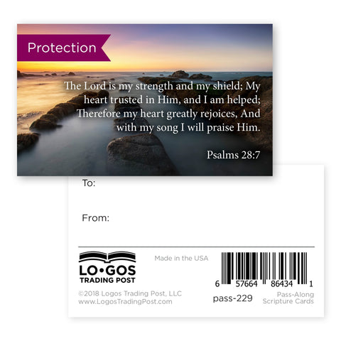 Protection, Psalms 28:, Pass Around Scripture Cards, Pack 25