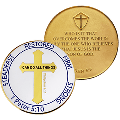 Men's Purity Coin Gold Plated Christian Challenge Coin - 1 Peter 5:10