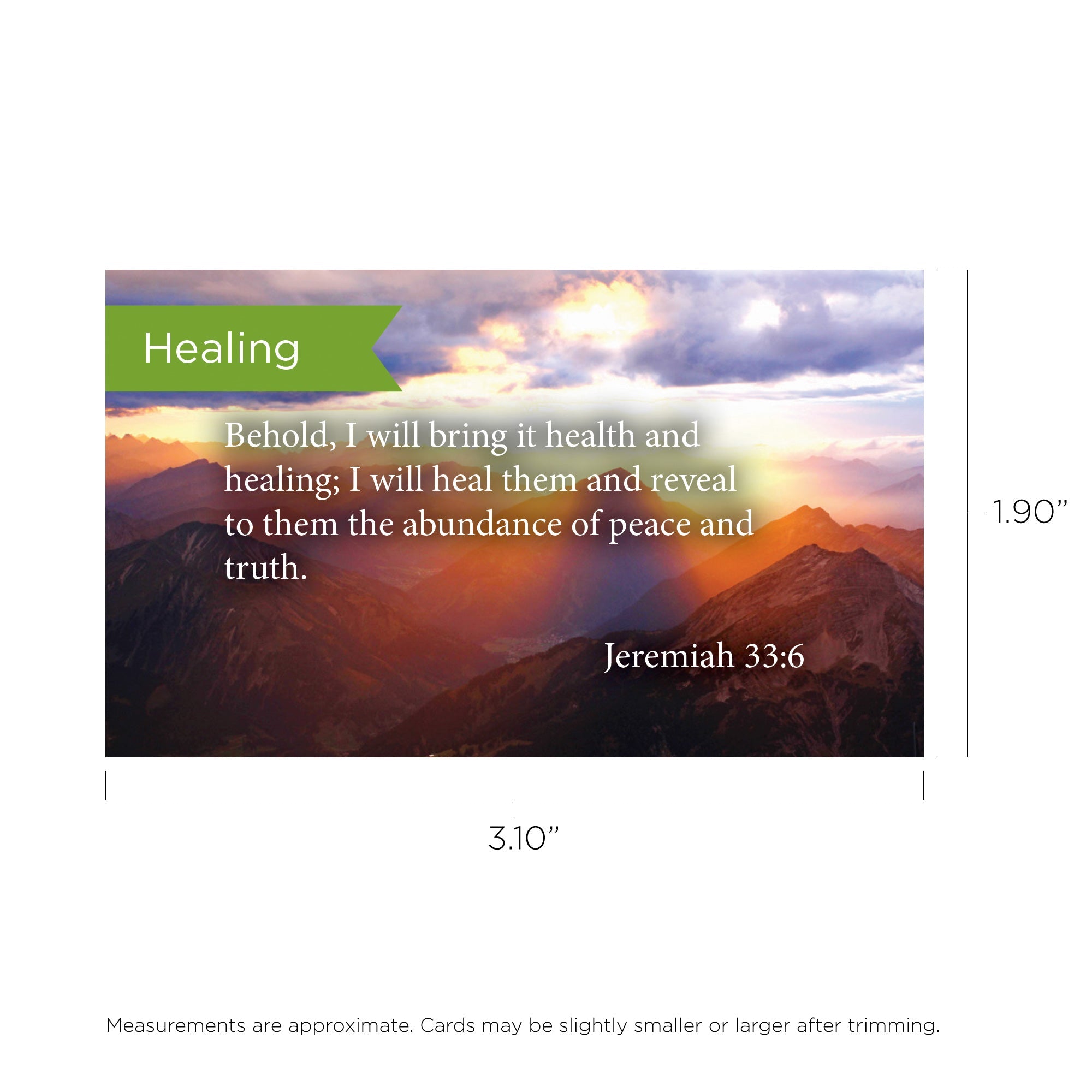 Healing, Jeremiah 33:6, Pass Along Scripture Cards, Pack 25