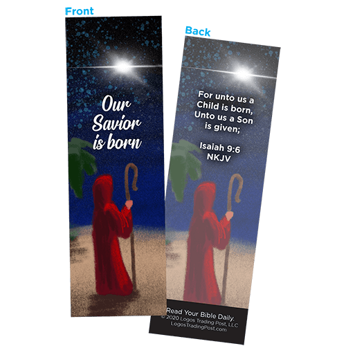 Children and Youth Bookmark, Christmas, Our Savior is Born, Isaiah 9:6, Pack of 25, Handouts for Classroom, Sunday School, and Bible Study