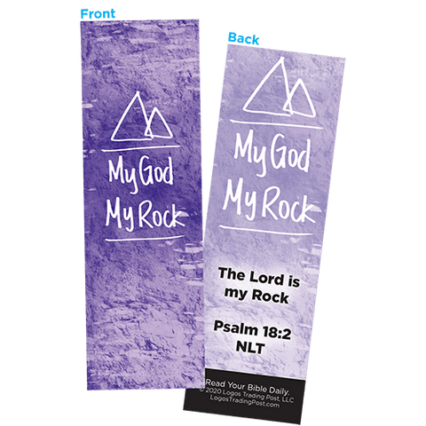 Children and Youth Bookmark, My God My Rock, Psalm 18:2, Pack of 25, Handouts for Classroom, Sunday School, and Bible Study