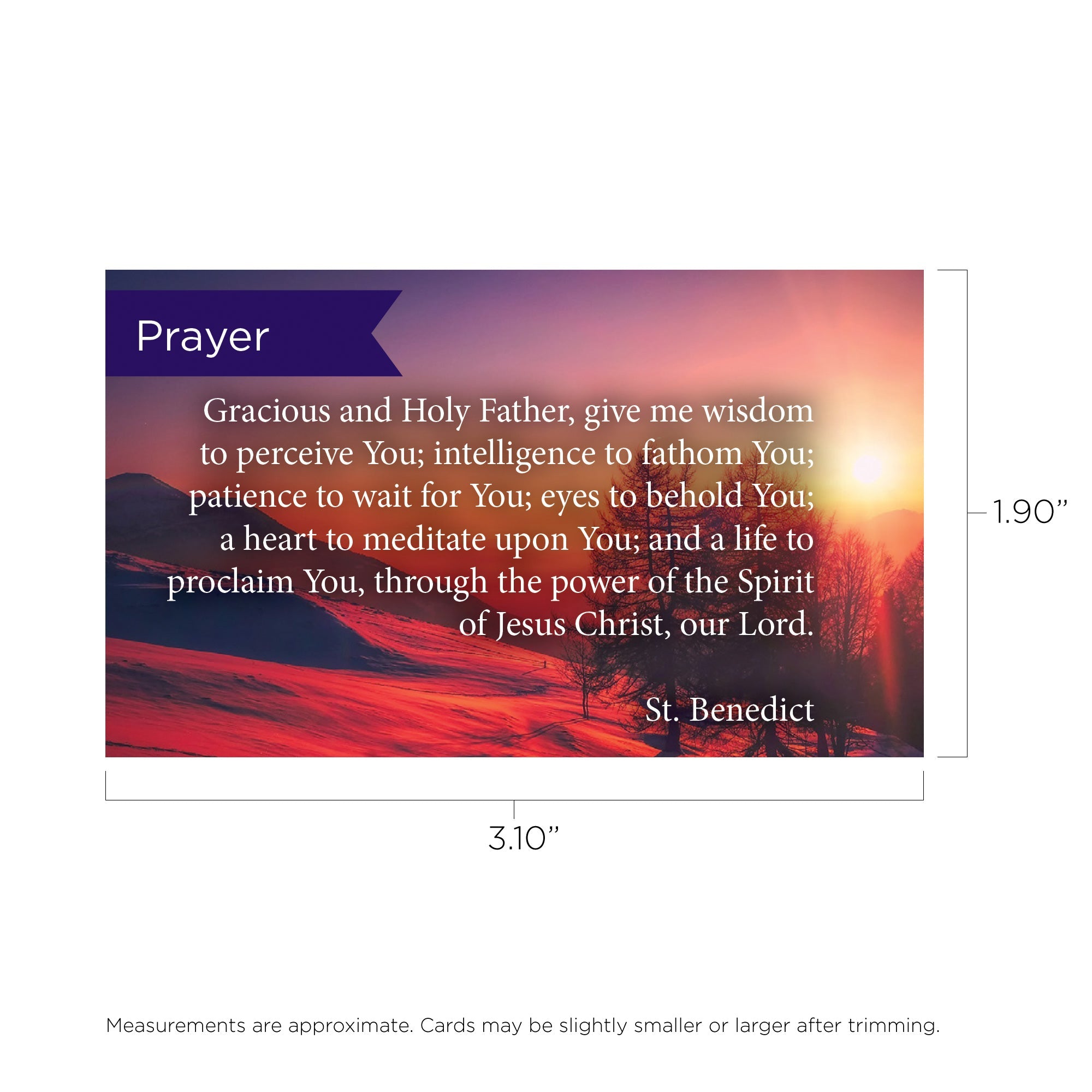 St. Benedict Prayer - Scripture Cards, Pass Along - Pack 25
