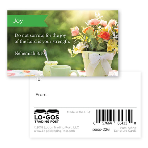 Joy, Nehemiah 8:10, Pass Along Scripture Cards, Pack 25