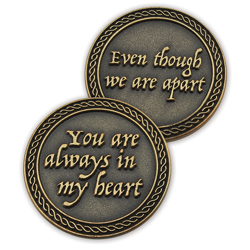 You Are Always In My Heart Romantic Love Expression Antique Gold Plated Coins