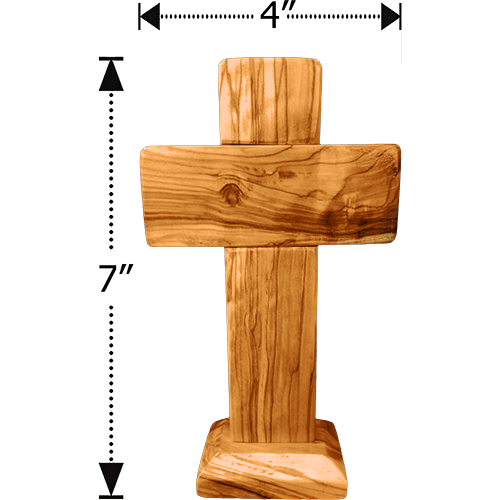 Holy Land 7" Genuine Olive Wood Standing Cross