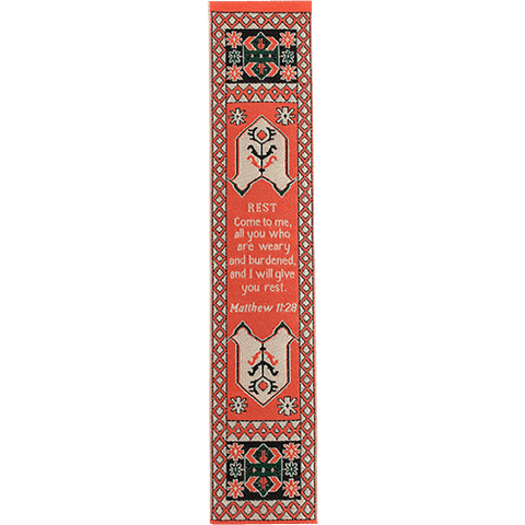 I Will Give You Rest, Woven Fabric Christian Bookmark - Matthew 11:28