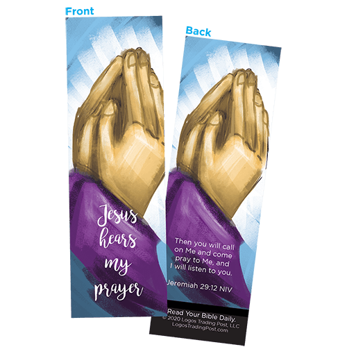 Children and Youth Bookmark, Jesus Hears My Prayer, Jeremiah 29:12, Pack of 25, Handouts for Classroom, Sunday School, and Bible Study