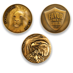 Assortment 3 - Value Variety Pack of 3 Antique Gold Plated Christian Challenge Coins