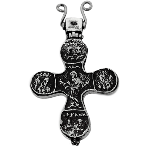 Reliquary Cross Pectoral, Large, Sterling Silver