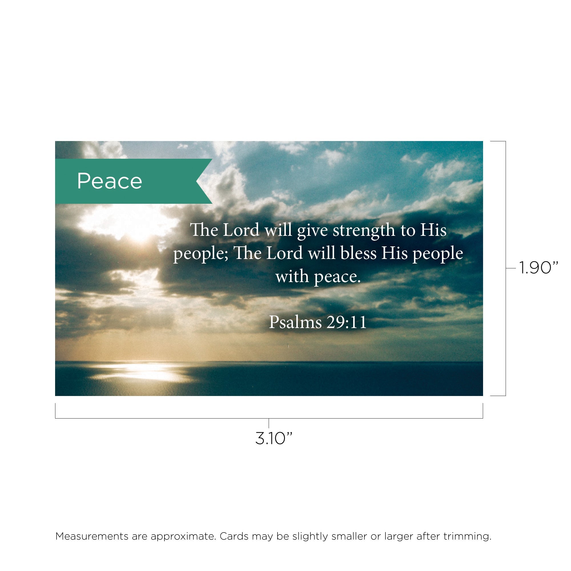 Pass Along Scripture Cards, Peace, Psalms 29:11, Pack 25