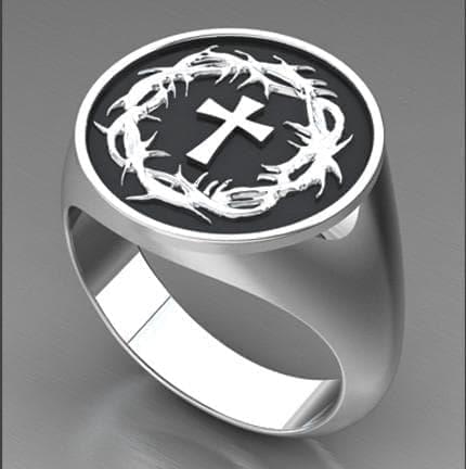 Crown of Thorns & Cross Ring (Sterling Silver) – Logos Trading Post