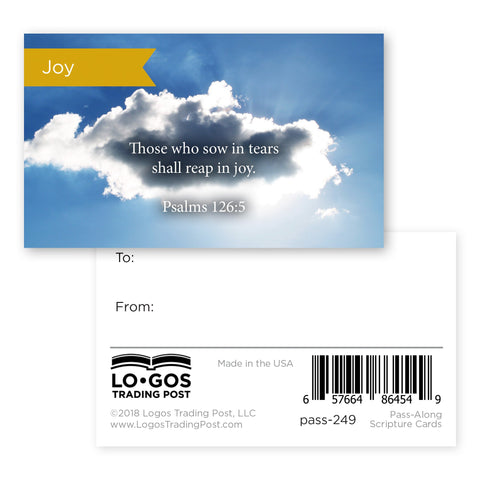 Pass Along Scripture Cards, Joy, Psalms 126:5, Pack 25