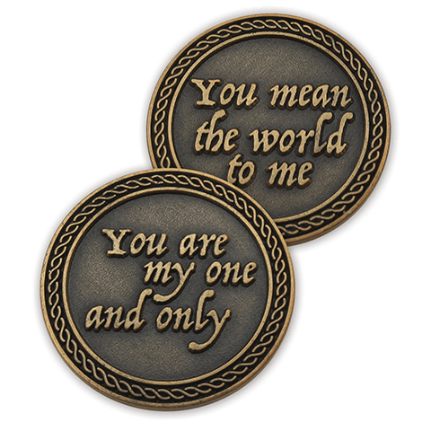 "You Are My One and Only" Romantic Love Expression Antique Gold Plated Coins